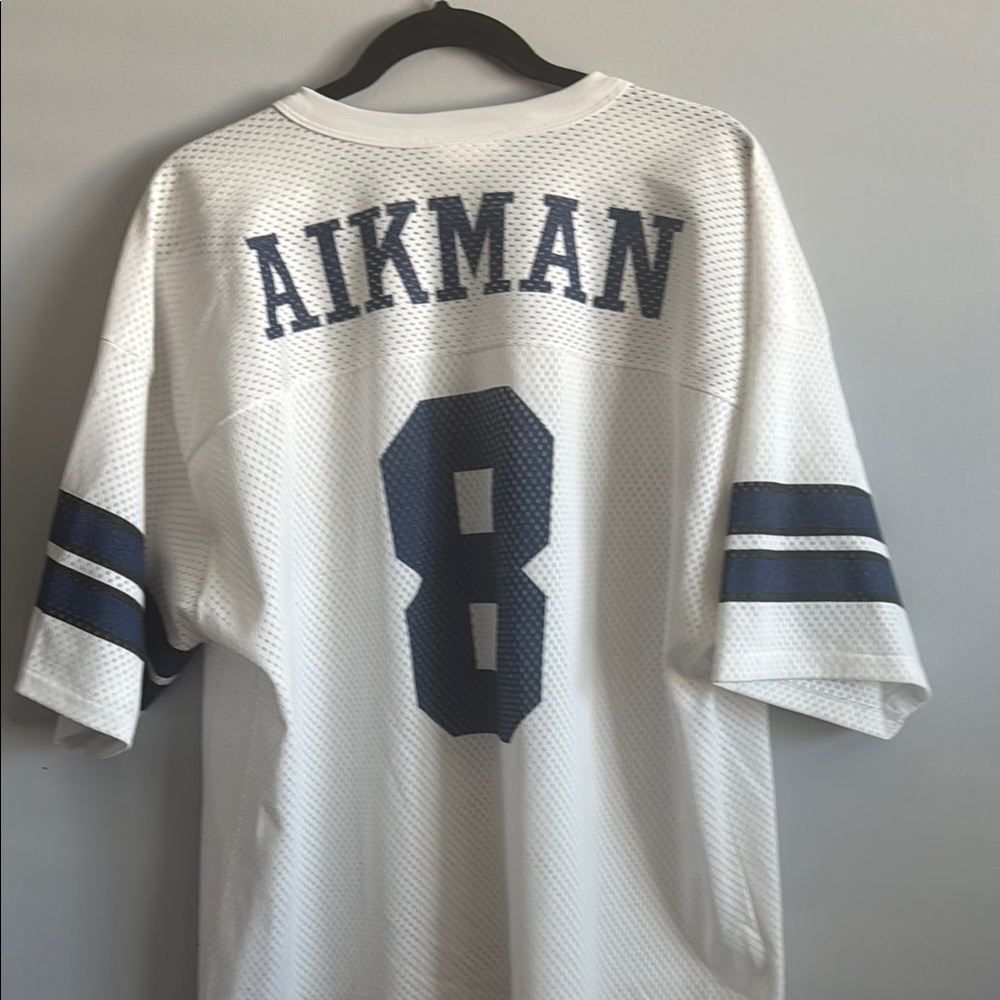 Aikman White and Blue Men's Jersey XL